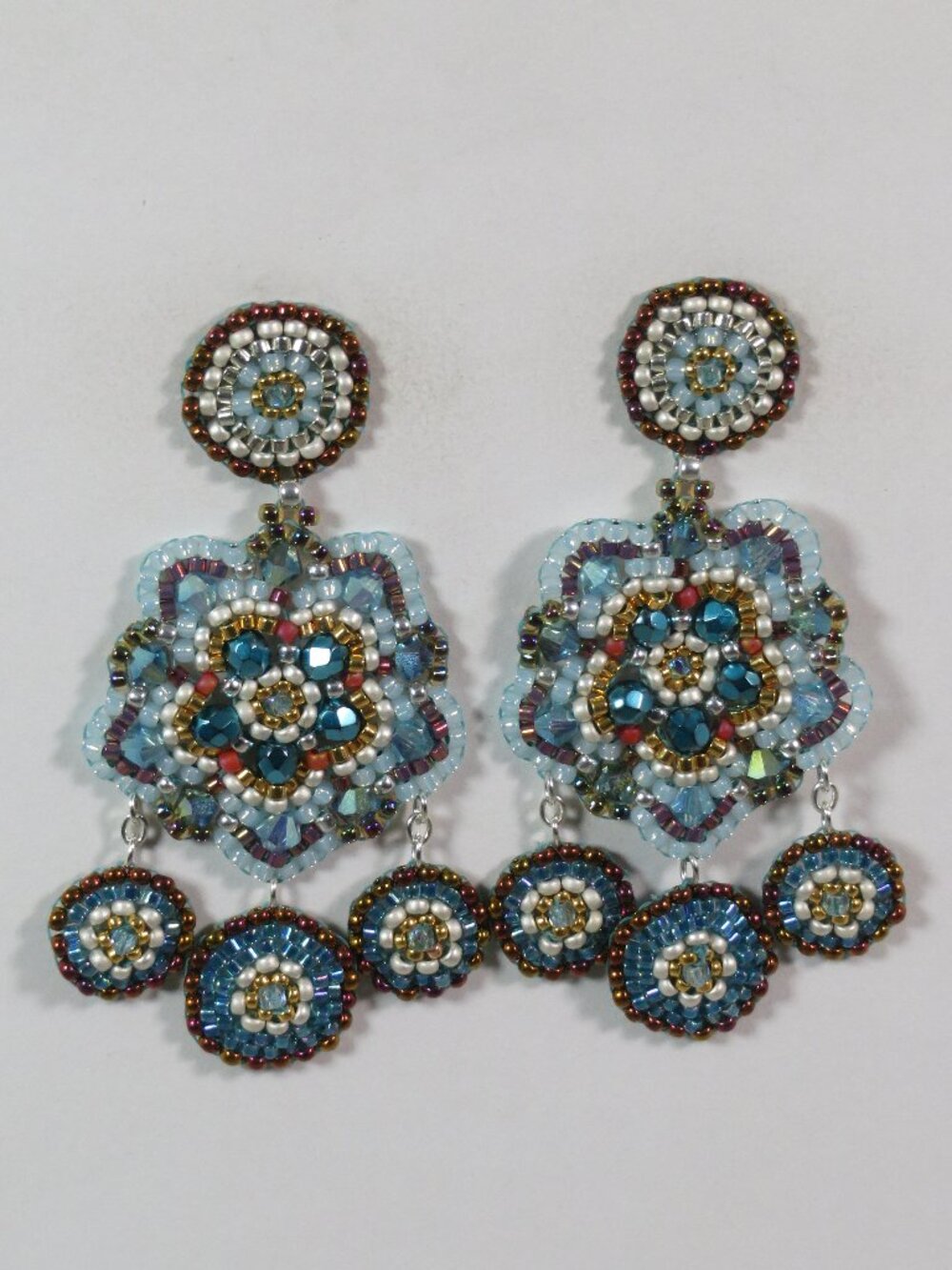 Crystal blue earrings handmade